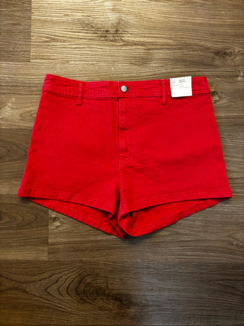 Universal Thread Women’s Red High-Rise Cotton Shorts Size 14